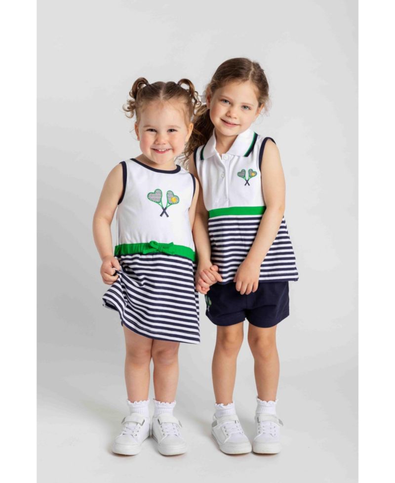 Big Boys 7-10 Knit Short Set with Tennis Rackets