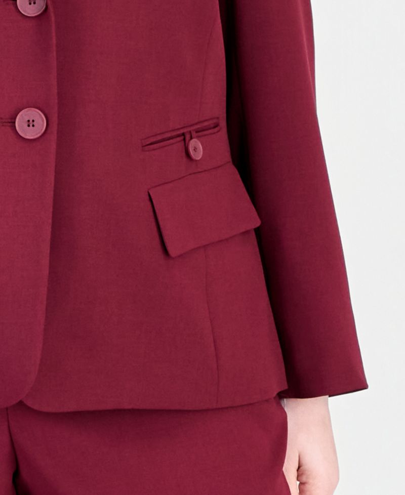 Plus Size Classic-Fit Wide-Leg Mid-Rise Pant Suit