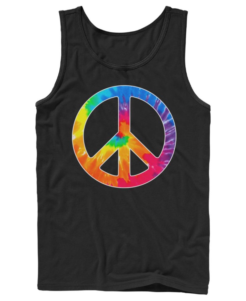 Men's Tie Dye Peace Sleeveless Tank Top