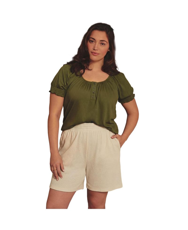 Women's Knit Gauze Smocked Shorts