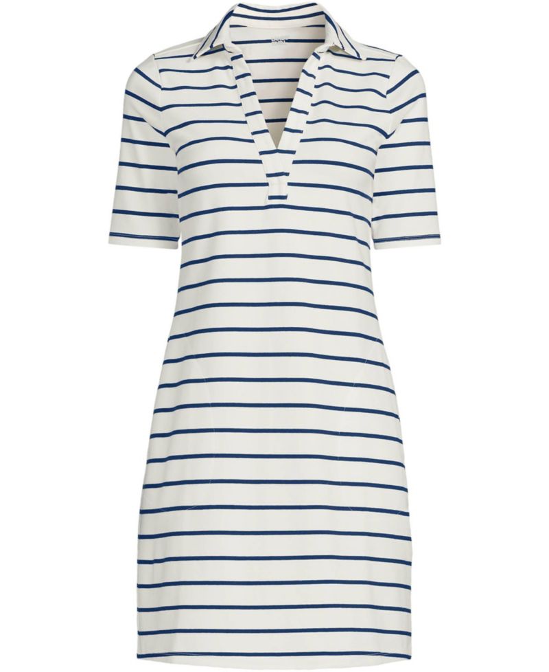 Women's Starfish Elbow Sleeve Polo Dress