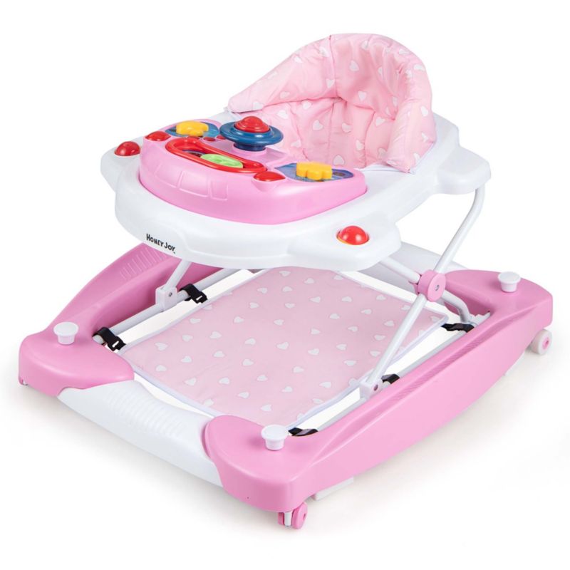 6 in 1 Baby Walker Adjustable Toddler Activity Center with Music Tray