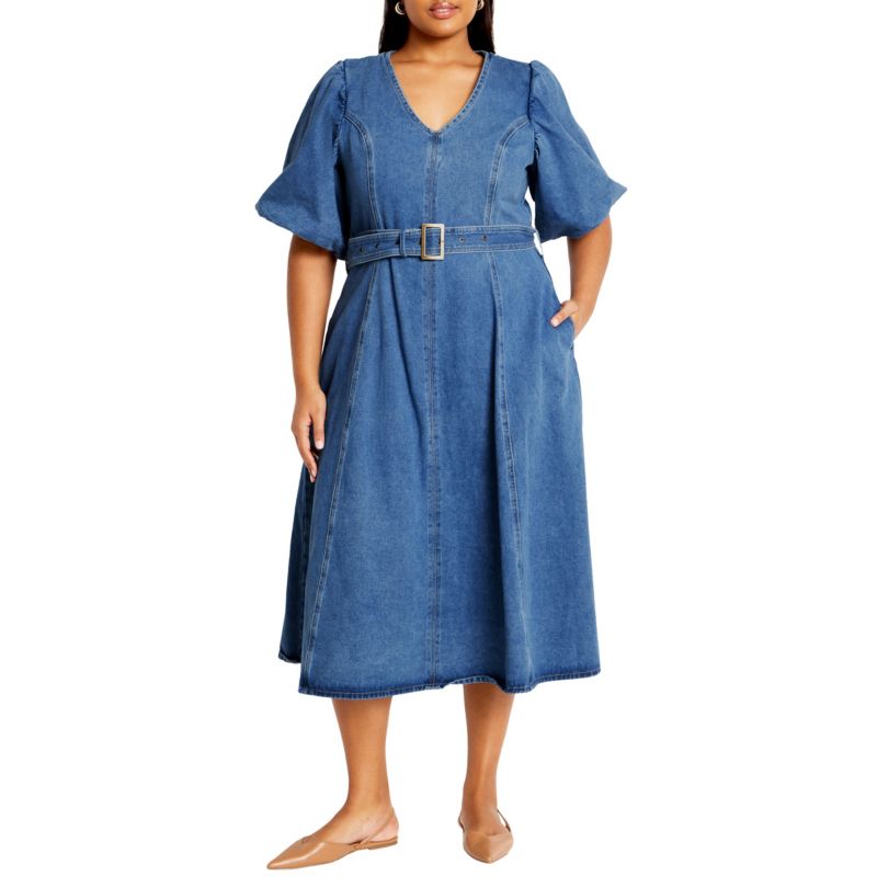 Women's Denim Delilah Midi Dress