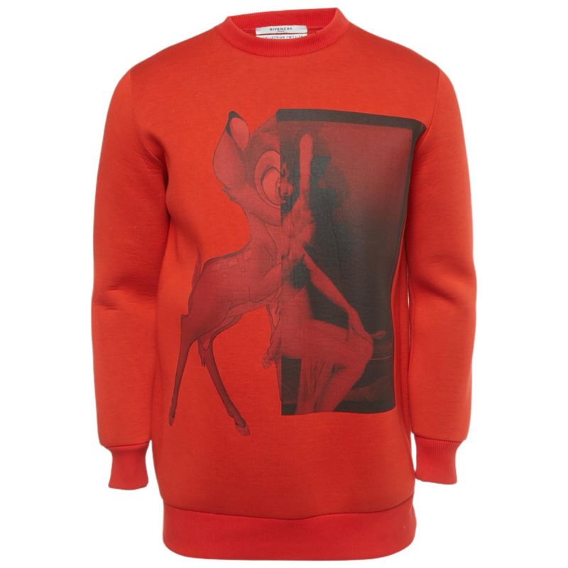 Men's Bambi Print Neoprene Crewneck Sweatshirt