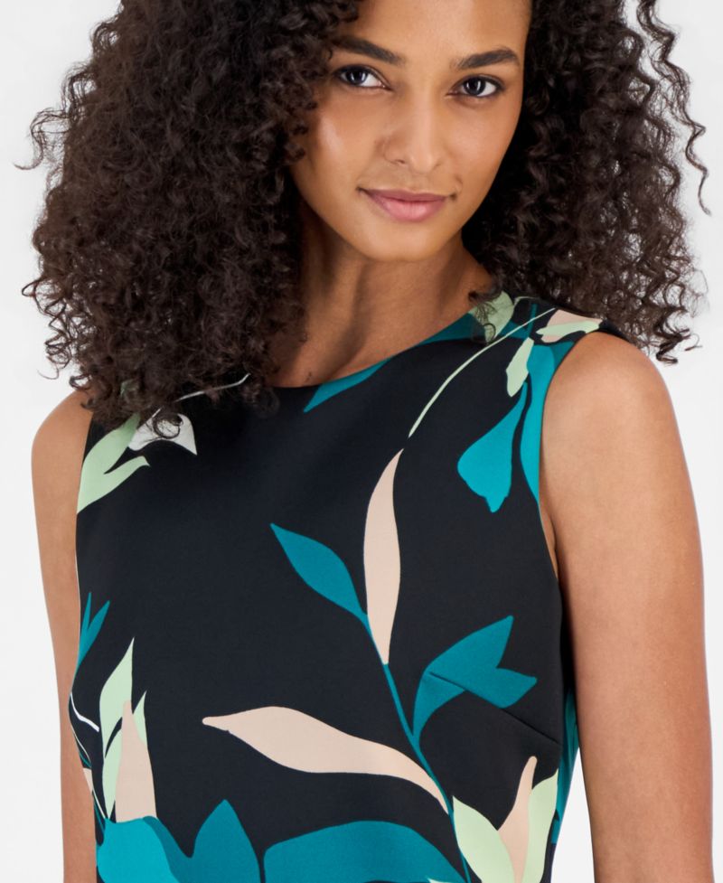 Women's Sleeveless Sheath Floral Dress