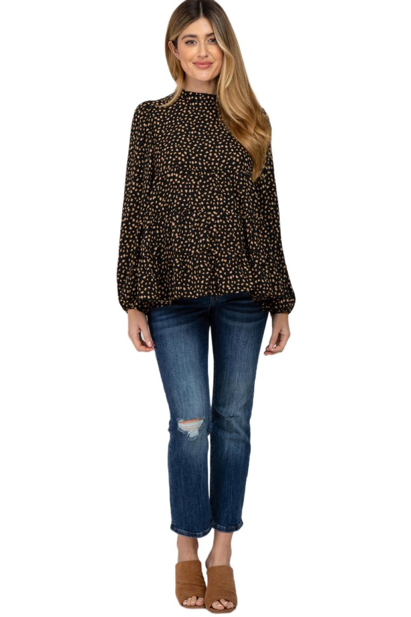 Women's Mock Neck Tiered Top