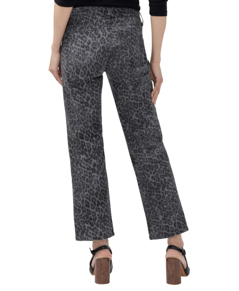 Women's Chelsea Straight Low-Rise Leopard-Print Jeans