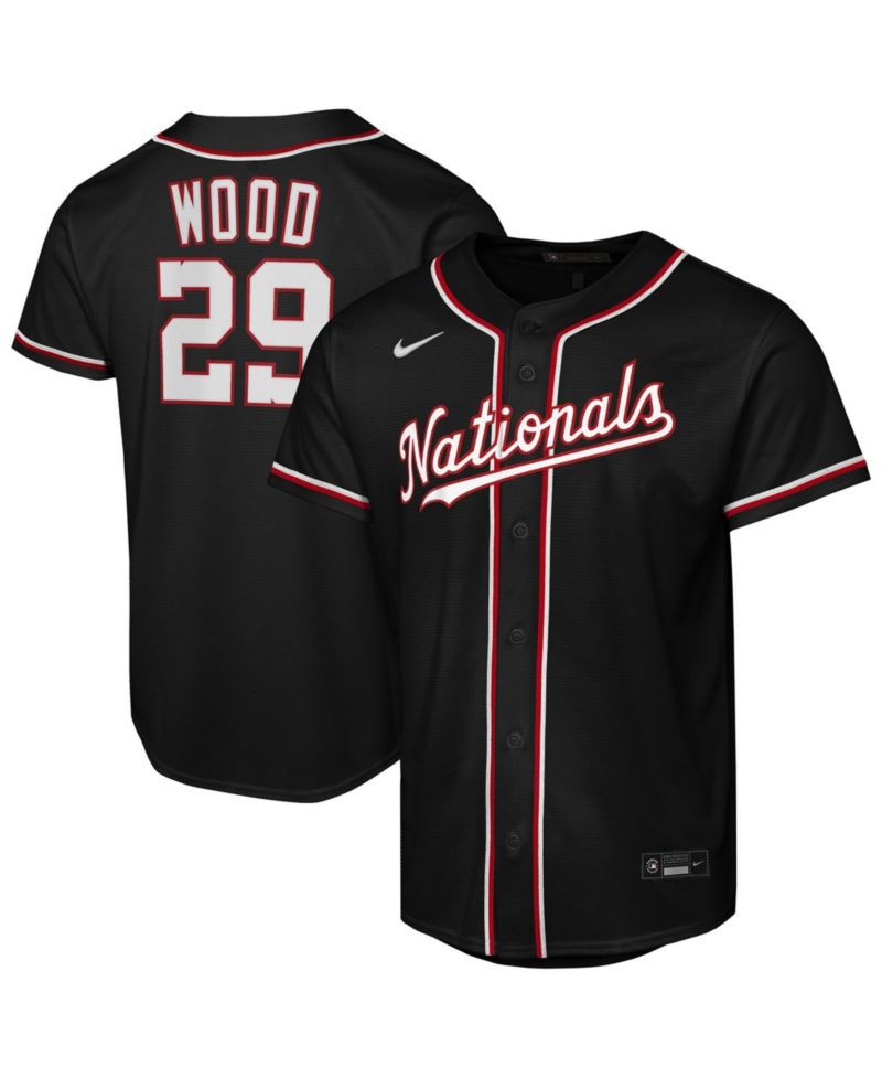 Big Boys and Girls James Wood Black Washington Nationals Fashion Replica Player Jersey