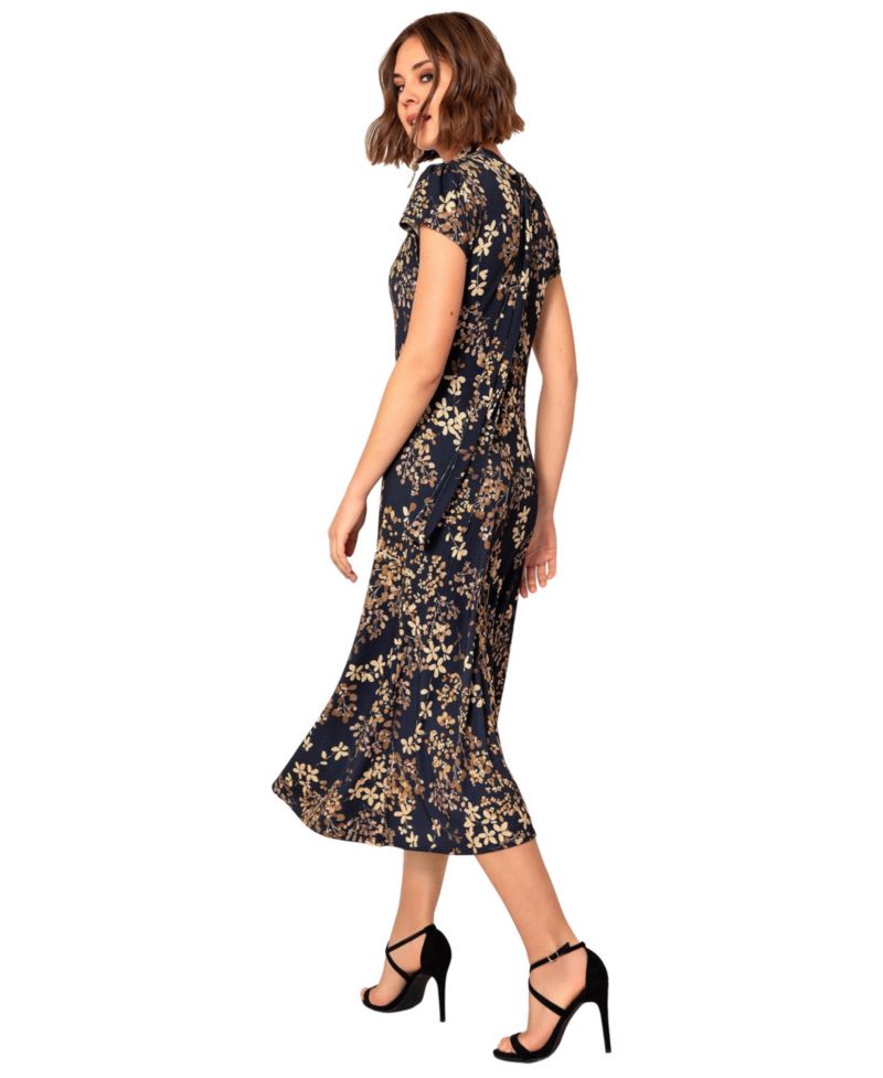 Women's Saffie Floral Keyhole Wedding Guest Midi Dress