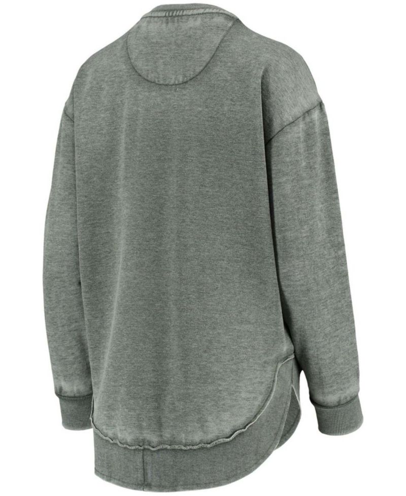 Women's Green Michigan State Spartans Vintage-Like Wash Pullover Sweatshirt