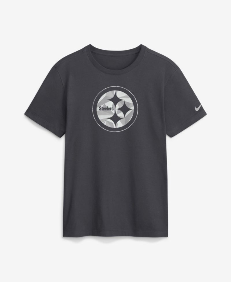 Men's Anthracite Pittsburgh Steelers Fractal Logo T-Shirt