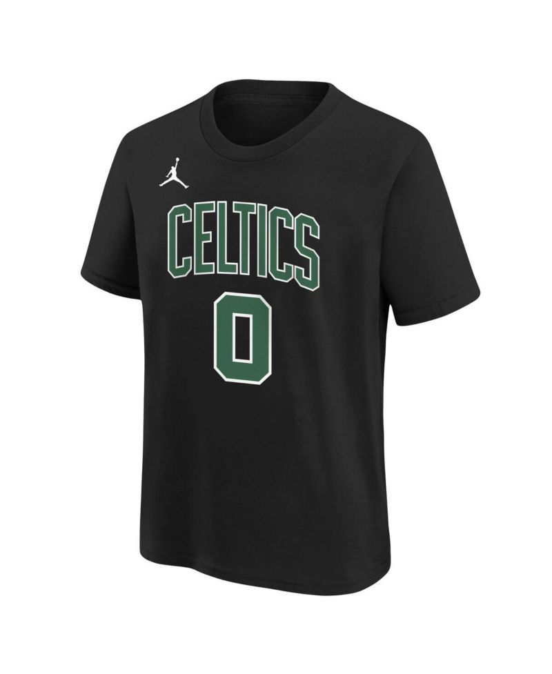 Big Boys and Girls Jayson Tatum Black Boston Celtics Statement Edition Name & Number Player T-Shirt