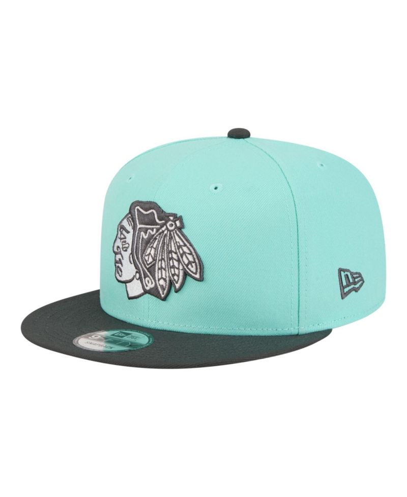Men's Turquoise/Charcoal Chicago Blackhawks Two-Tone Color Pack 9FIFTY Snapback Hat