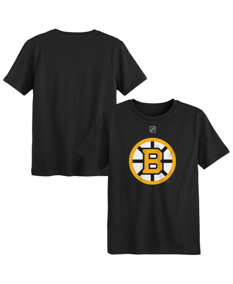 Big Boys Juvenile Black Boston Bruins Primary Logo T-Shirt