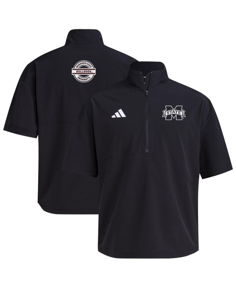 Men's Black Mississippi State Bulldogs 2024 Half-Zip Short Sleeve Training Jacket