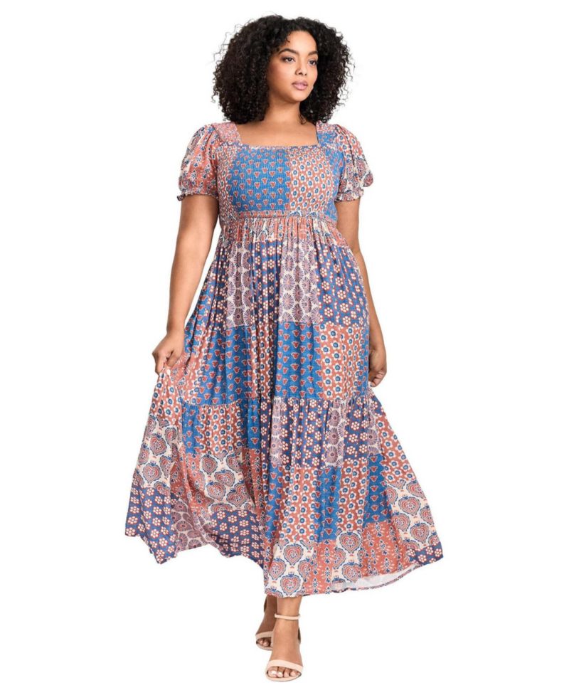 Plus Size Sophia Shirred Bodice Maxi Dress