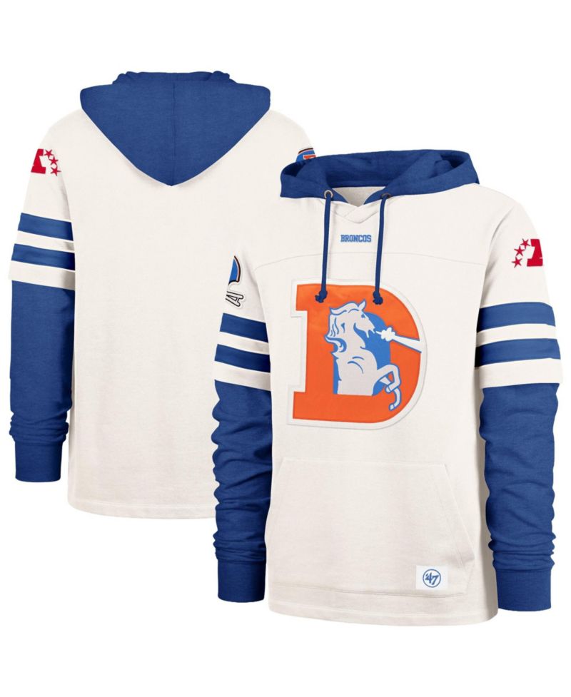 Men's Cream Denver Broncos Split Zone Cornerback Duo Lacer Hoodie