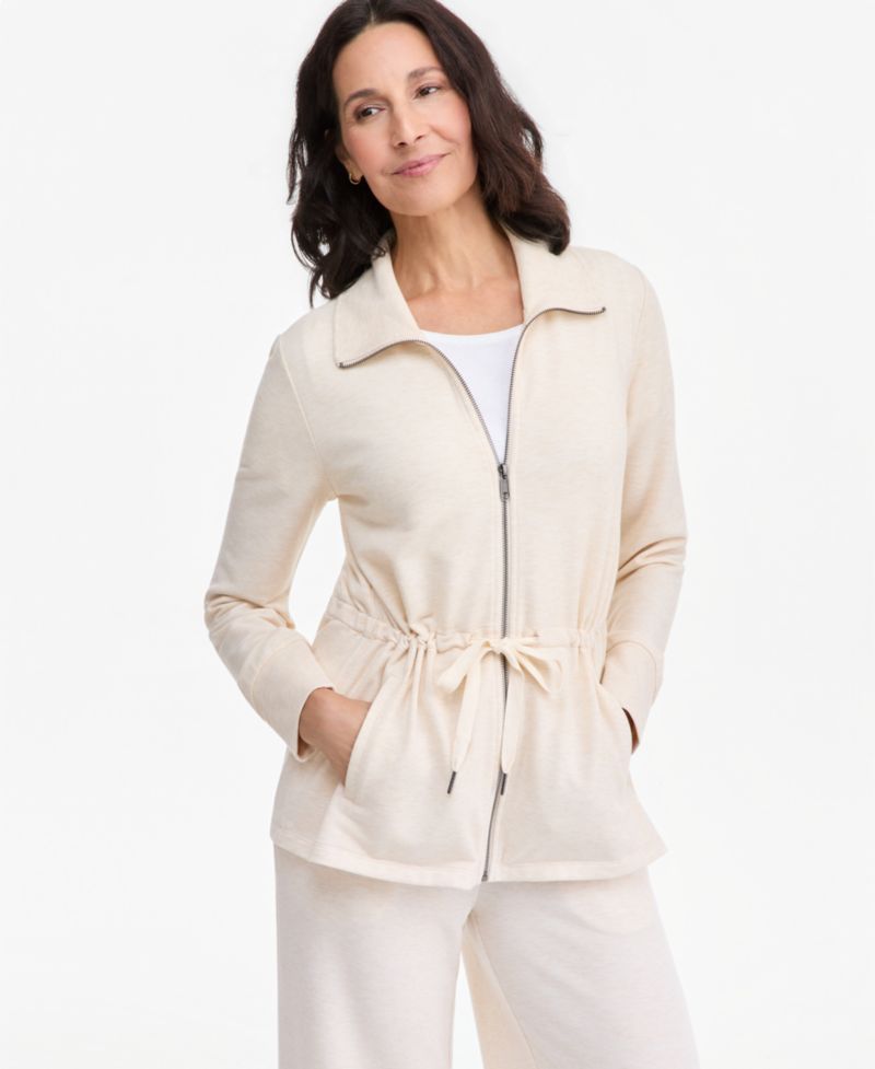 Petite LuxLounge Long-Sleeve Collared Tunic Top