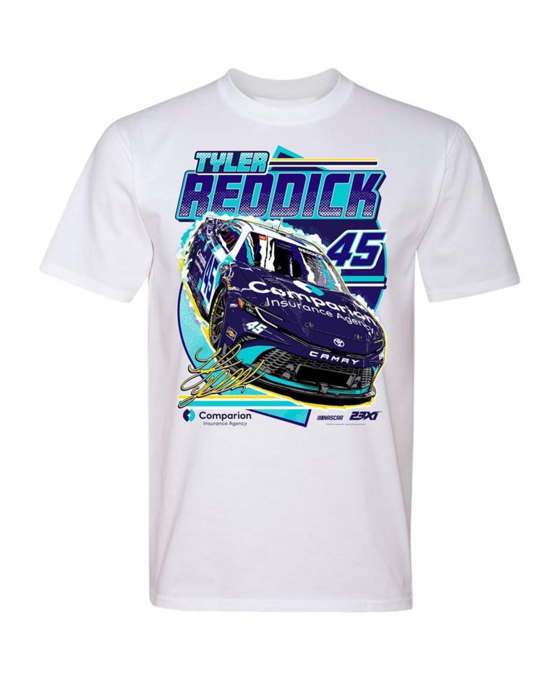 Мужская белая футболка Tyler Reddick Comparion Insurance Car