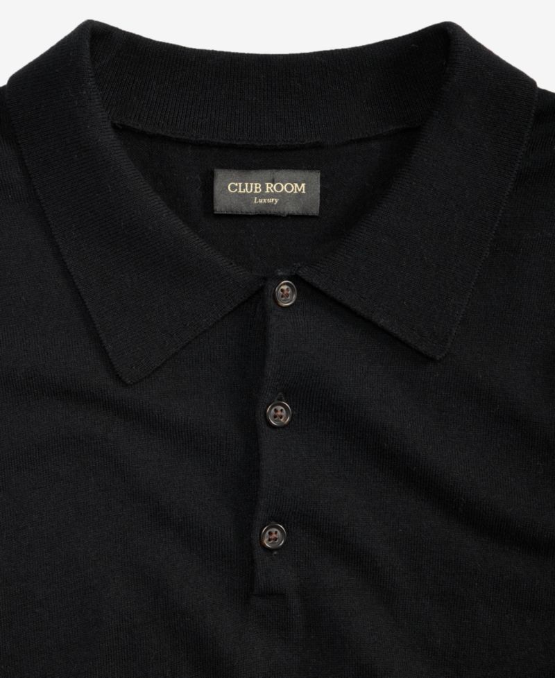 Men's Cotton Cashmere Blend Short-Sleeve Polo Sweater