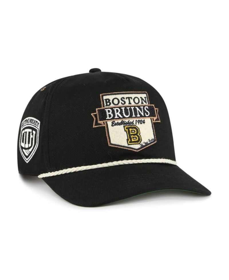 Men's Black Boston Bruins Old Time Hockey Rafter Sure Shot Hitch Adjustable Hat