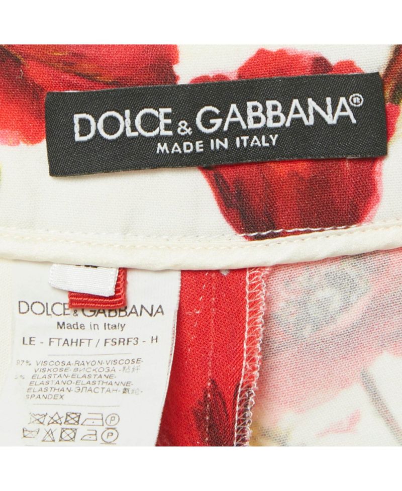 Women's White Floral Print Crepe Trousers