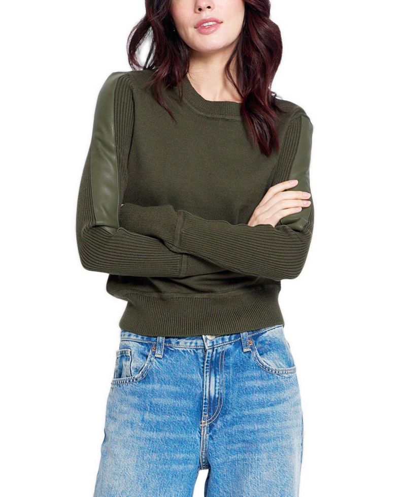 Women's Vesper Faux-Leather Panel Sweater