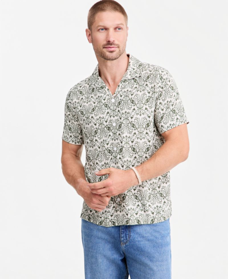 Men's Ben Rayon Camp Collar Short-Sleeve Shirt