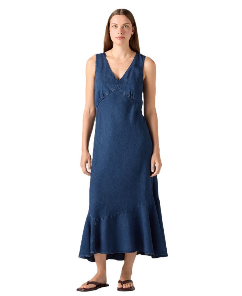 Premium Women's Brita V-Neck Sleeveless Slip Dress