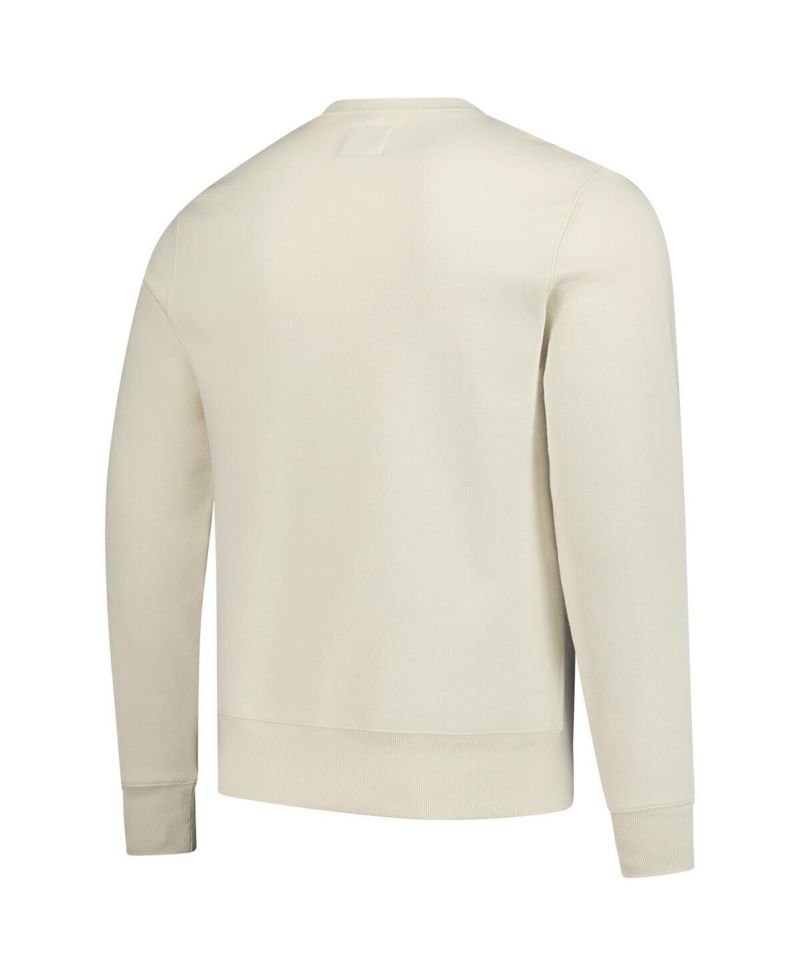 Men's Cream Detroit Lions Locked In Headline Pullover Sweatshirt