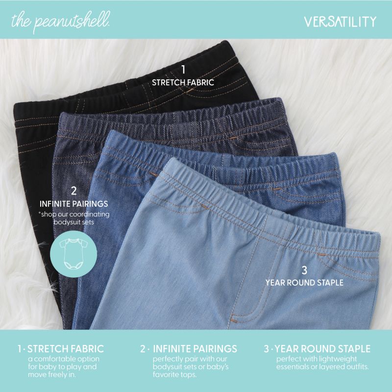 Baby Jeggings for Boys and Girls, 4-Pack