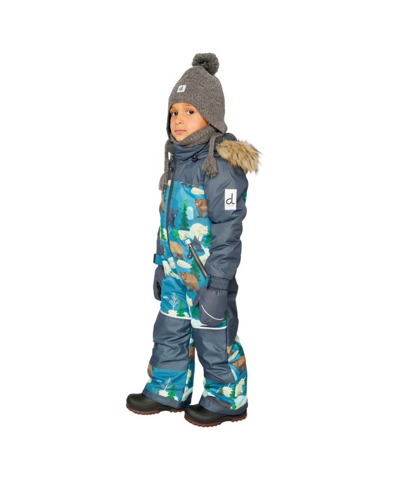Little and Big Boy ( 6 TO 8 ) One Piece Discover Snowsuit Bear Print