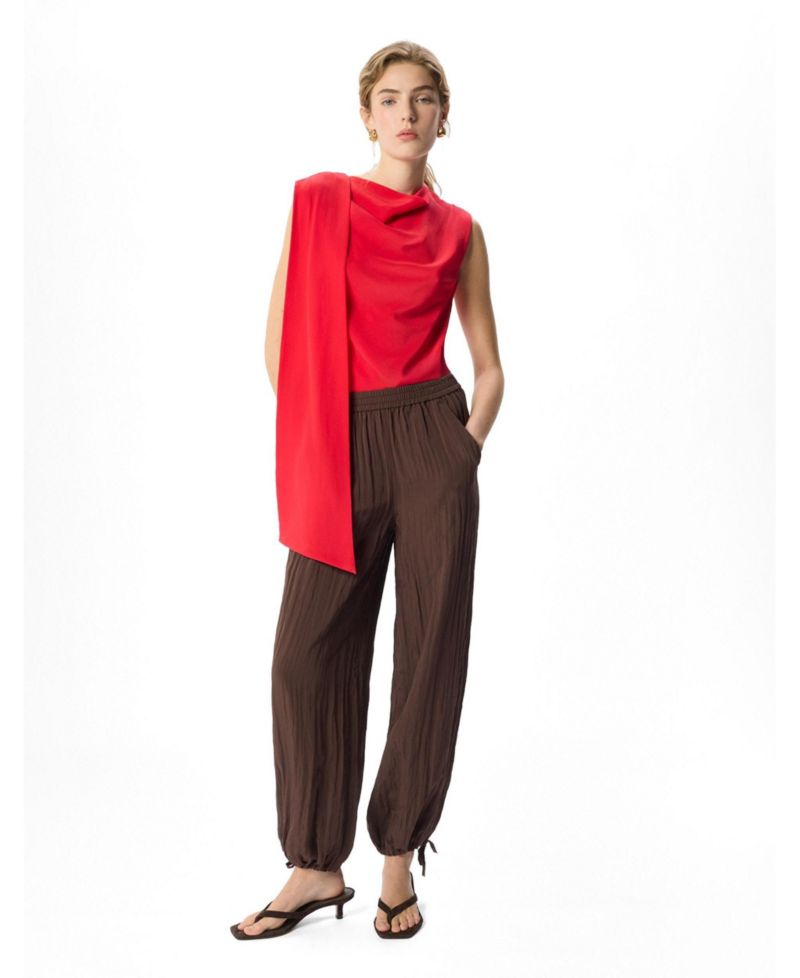 Women's Balloon Tie Hem Trousers