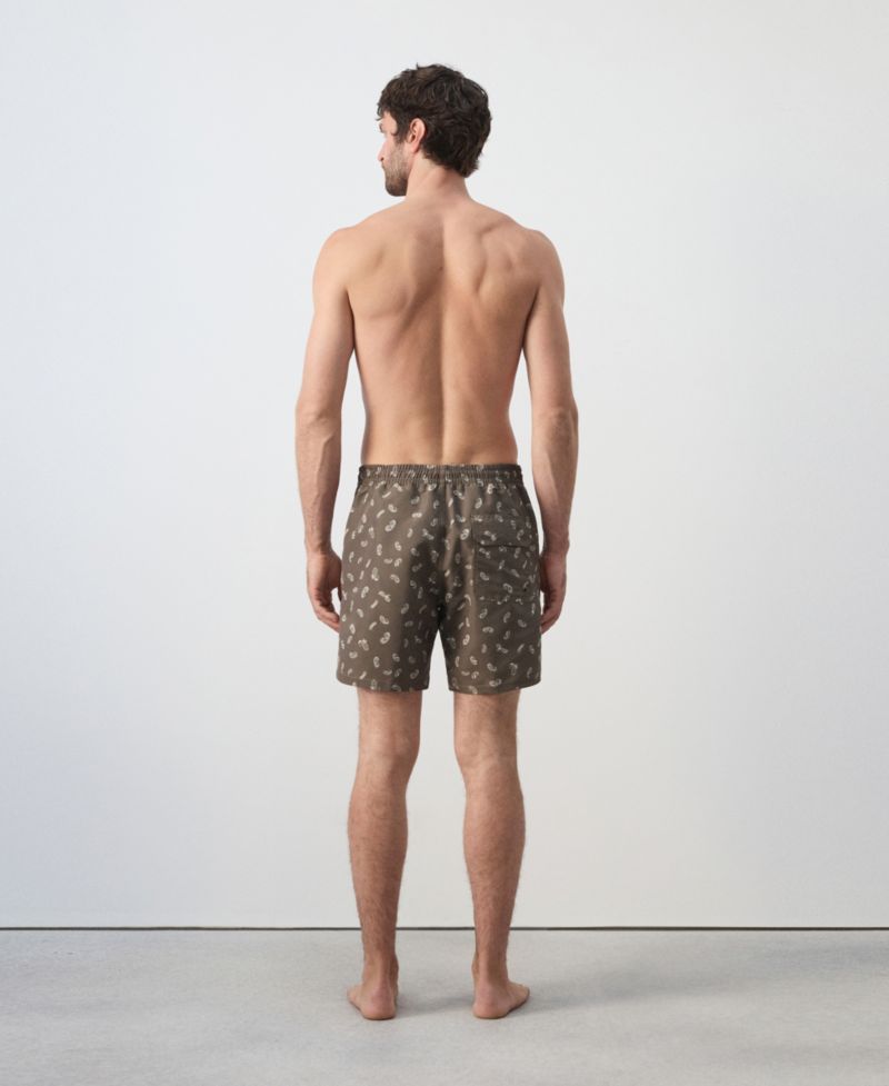 Men's Drawstring Printed Swimsuit