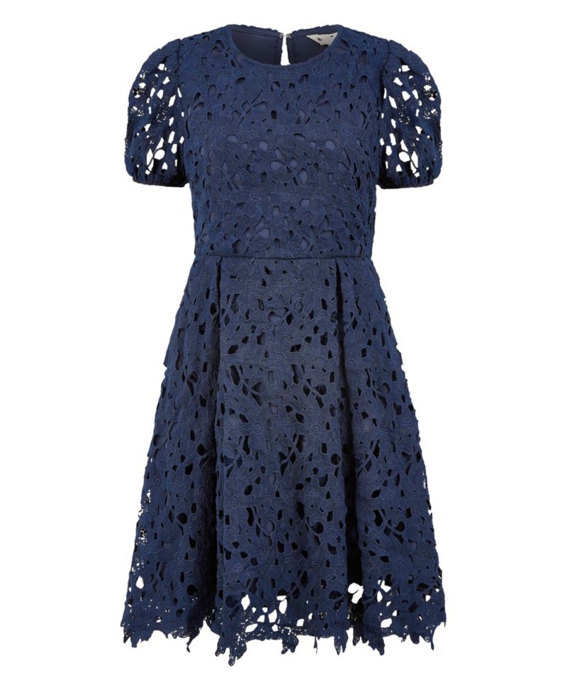 Women's Lace Puff Sleeve Skater Dress