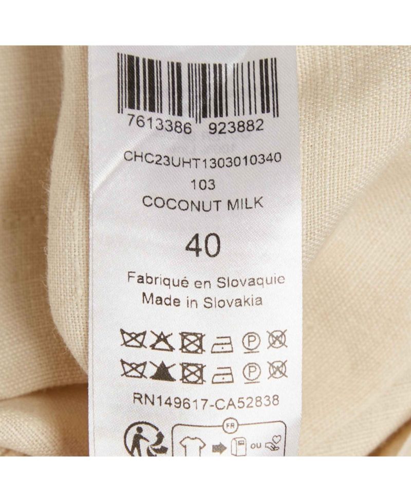 Women's Beige Linen Top