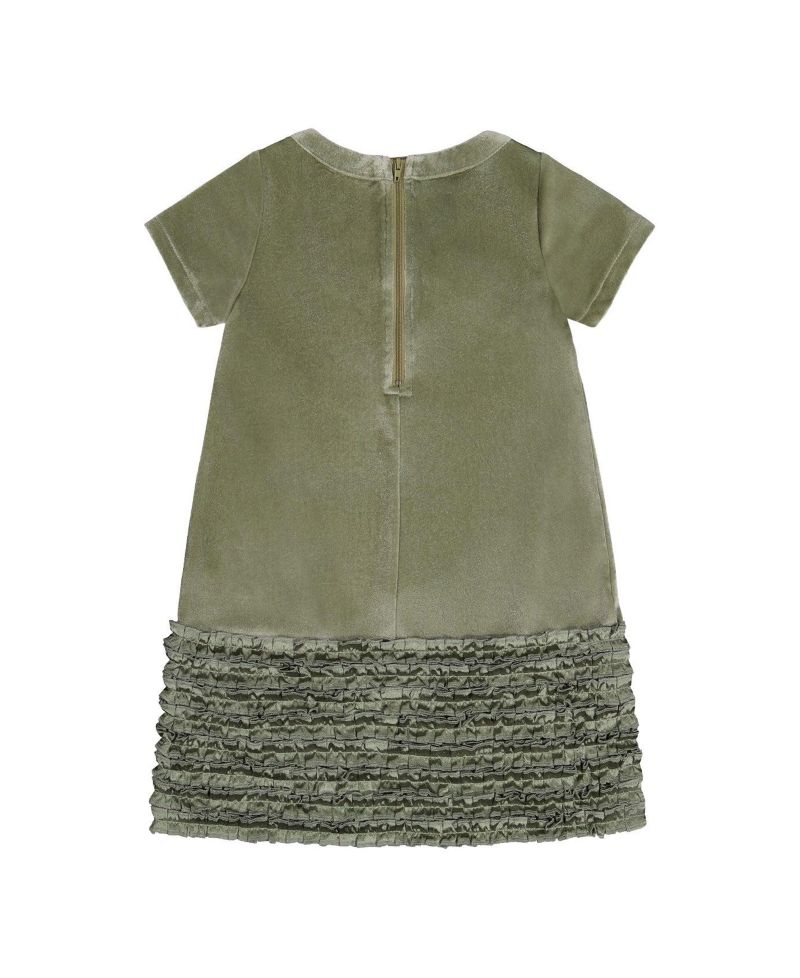 Girls (6-14) Short Sleeve A-Line Dress with Bow