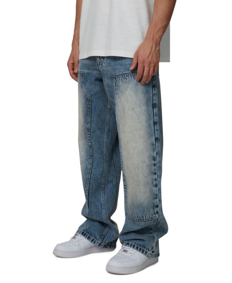 Men's Straight-Leg Mid Rise Double-Knee Jeans