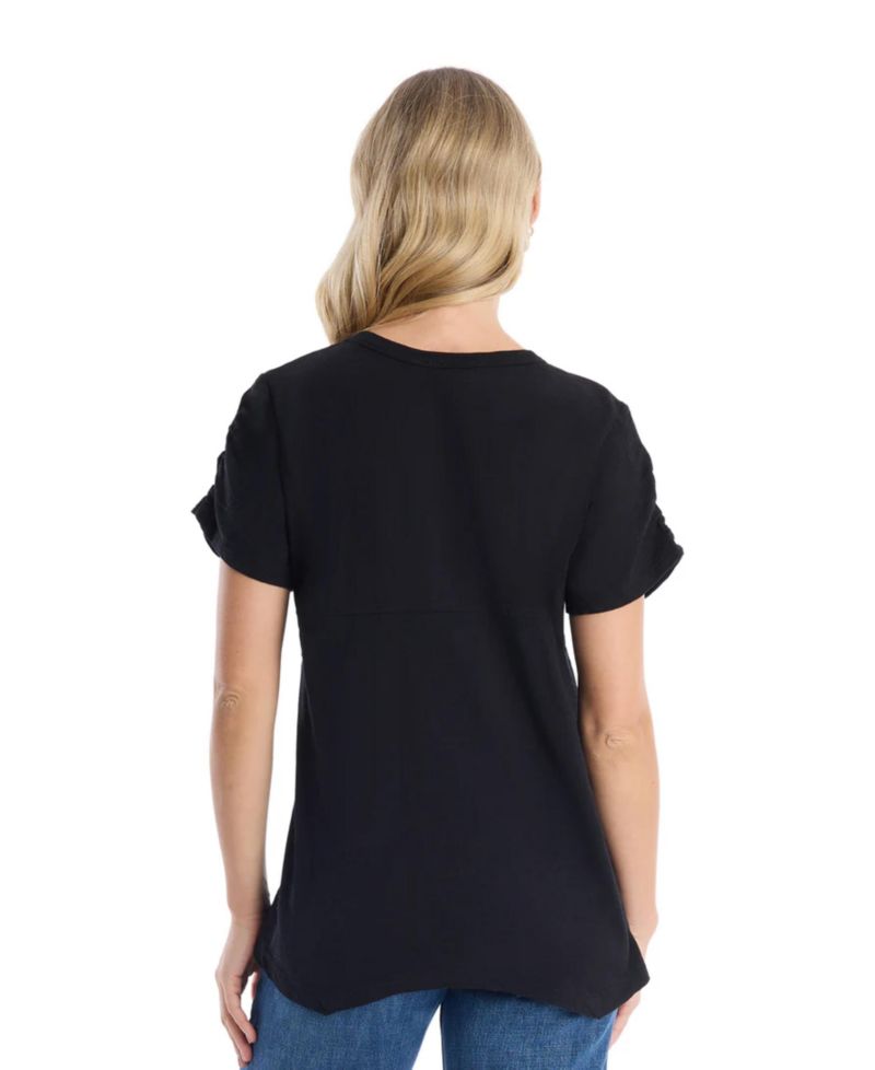Women's Clothing Ruched Sleeve Tee
