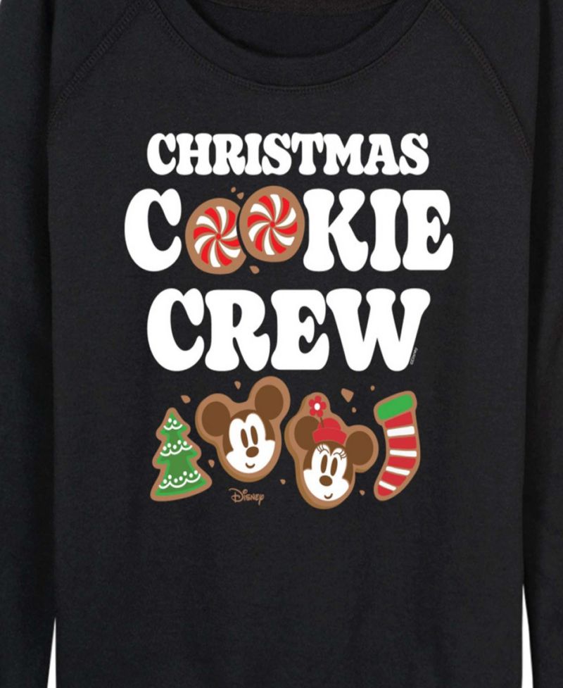 Plus Size Disney Mickey and Minnie Christmas Cookie Crew French Terry Long Sleeve T-Shirt