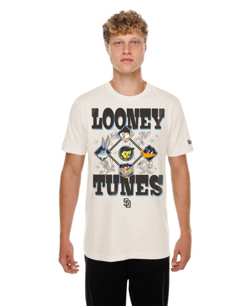 Men's and Women's Cream San Diego Padres Looney Tunes T-Shirt