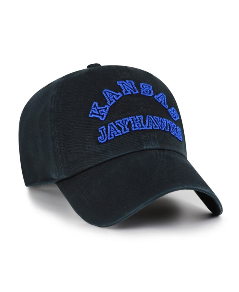 Men's '47 Black Kansas Jayhawks Vault Clean Up Adjustable Hat
