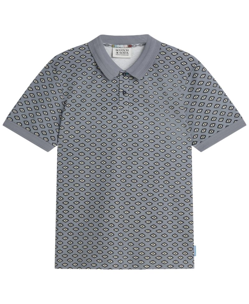 Men's Geo Print Short-Sleeve Polo Shirt