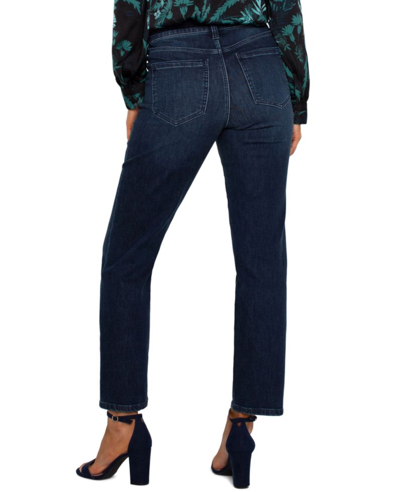 Petite Mid-Rise Gia Straight Glider Jeans