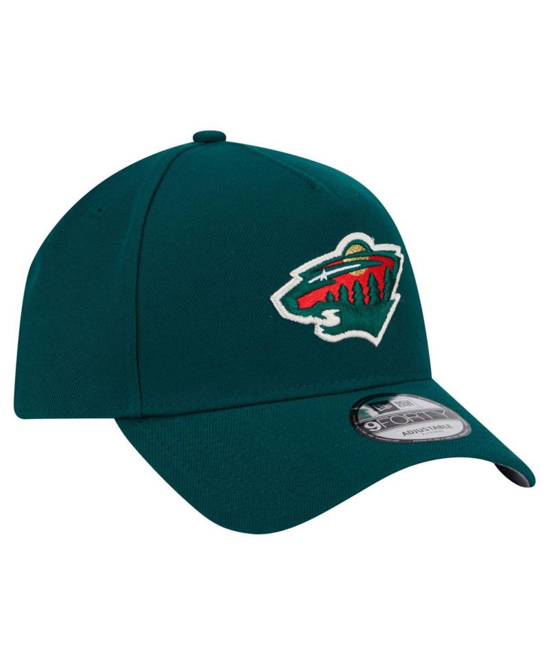 Men's Green Minnesota Wild Core A-Frame 9FORTY Adjustable Hat