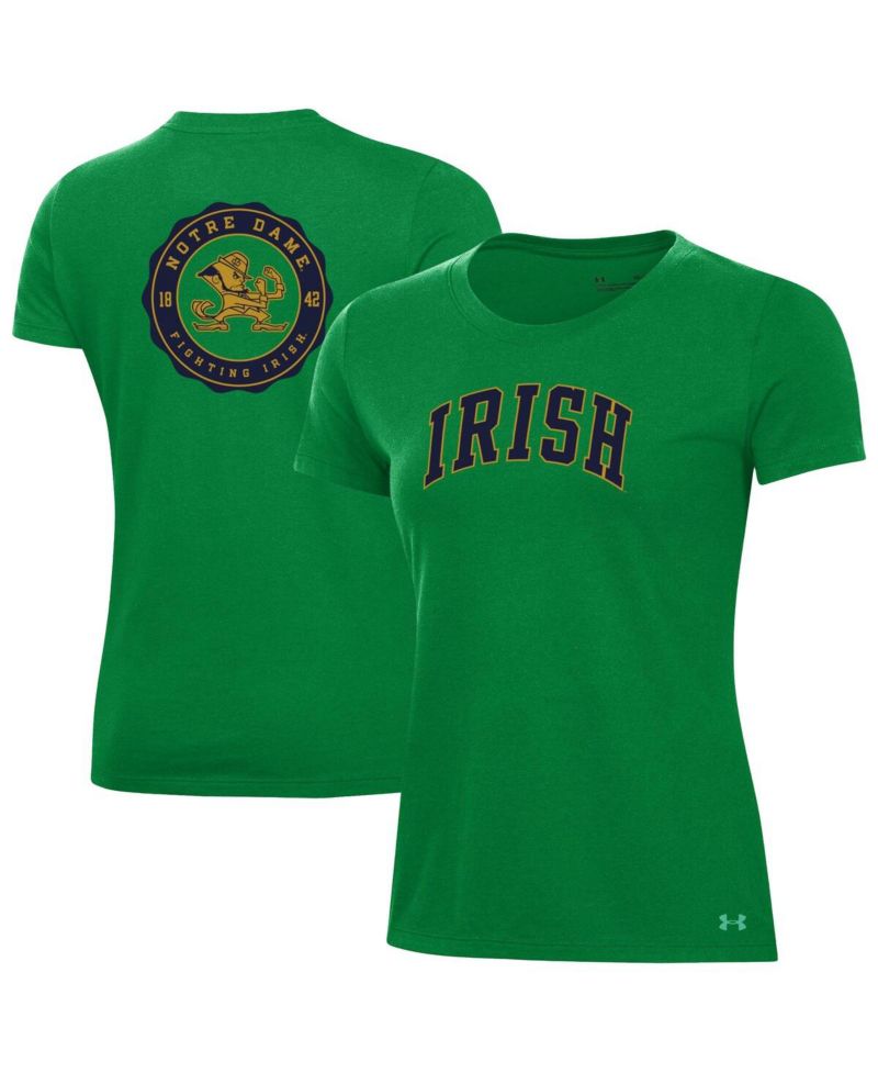 Women's Green Notre Dame Fighting Irish Essentials 2-Hit Performance T-Shirt