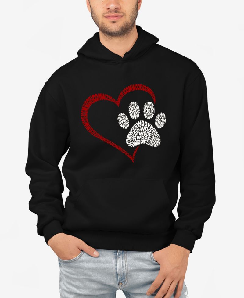 Paw Heart - Men's Word Art Hooded Sweatshirt