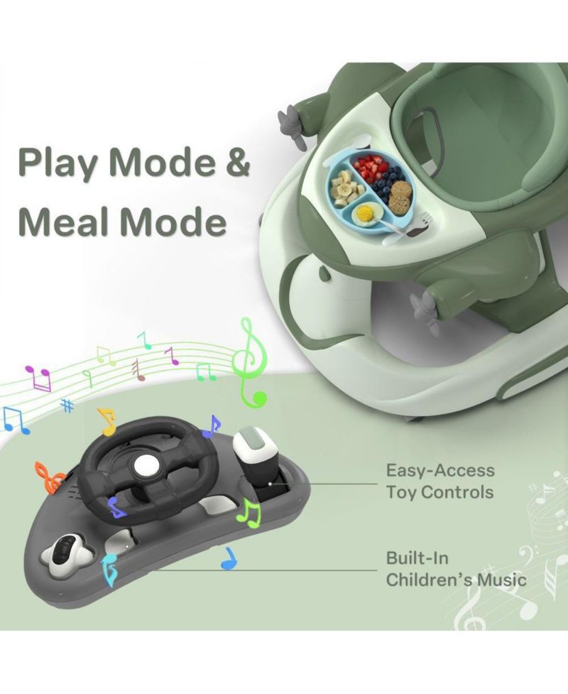 Convertible Baby Activity Walker with Adjustable Height, Foldable Design and Interactive Play Features