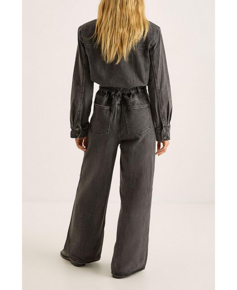 Women's Denim Shoulder Pad Boilersuit
