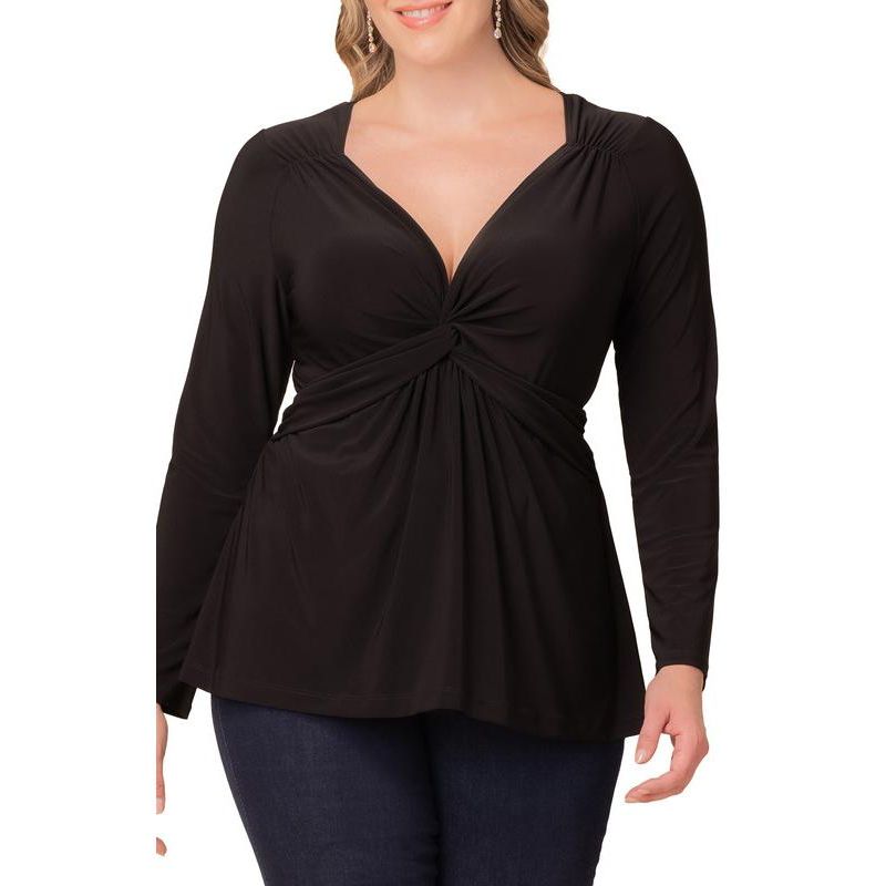 Plus Size Abigail Long Sleeve Twist Top